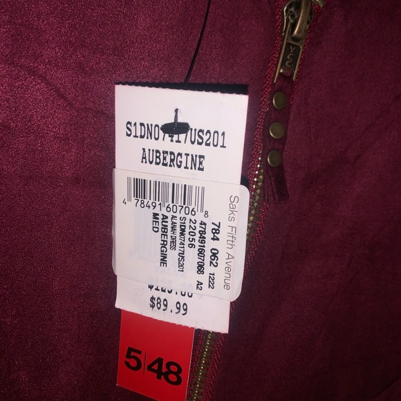 NWT: 5|48 Aubergine suede peplum dress, size M - Picture 5 of 5